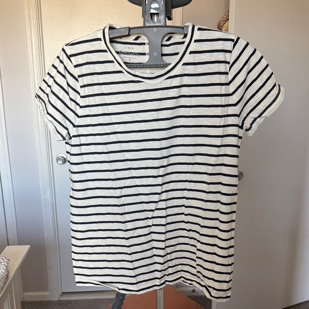 J.Crew Striped Girlfriend Tee